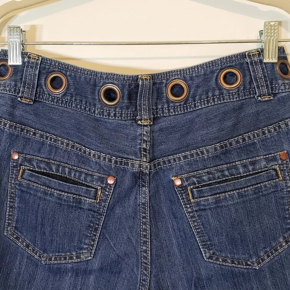 Christopher & Banks Capri Cropped Denim Blue Jeans Hi Rise Darkwash Size 4